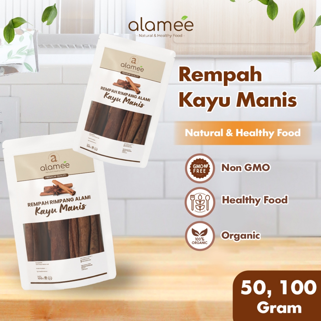 

ALAMEE Kayu Manis Batang Cinnamon Stick Rempah Rimpang Organik Alami Bumbu Masak Dapur