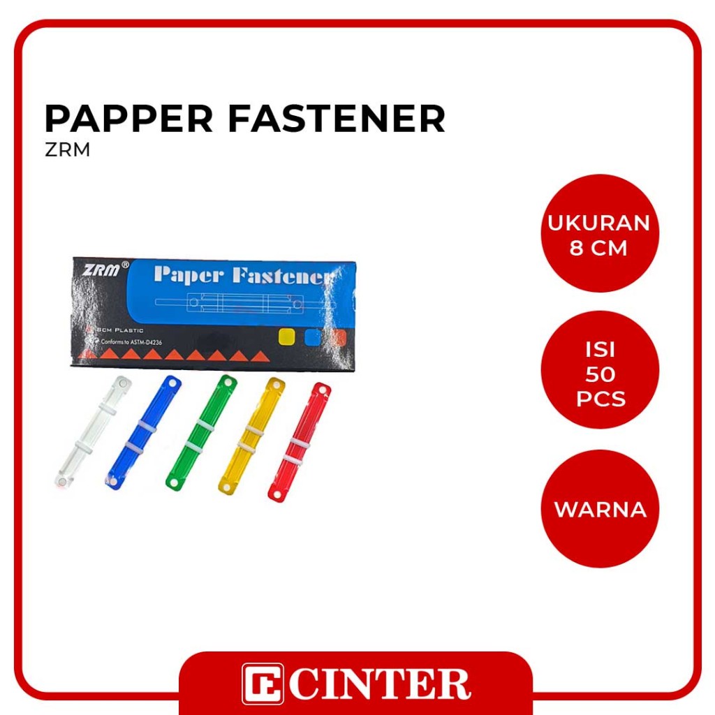 

ZRM - PLASTIK PENGIKAT KERTAS / PAPER FASTENER / ACCO PLASTIK ZRM WARNA