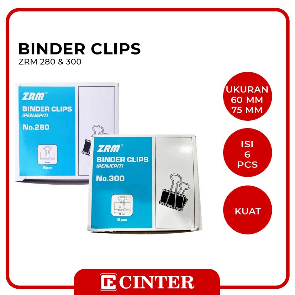 

ZRM - BINDER PAPER CLIP / PENJEPIT KERTAS HITAM UKURAN VARIAN