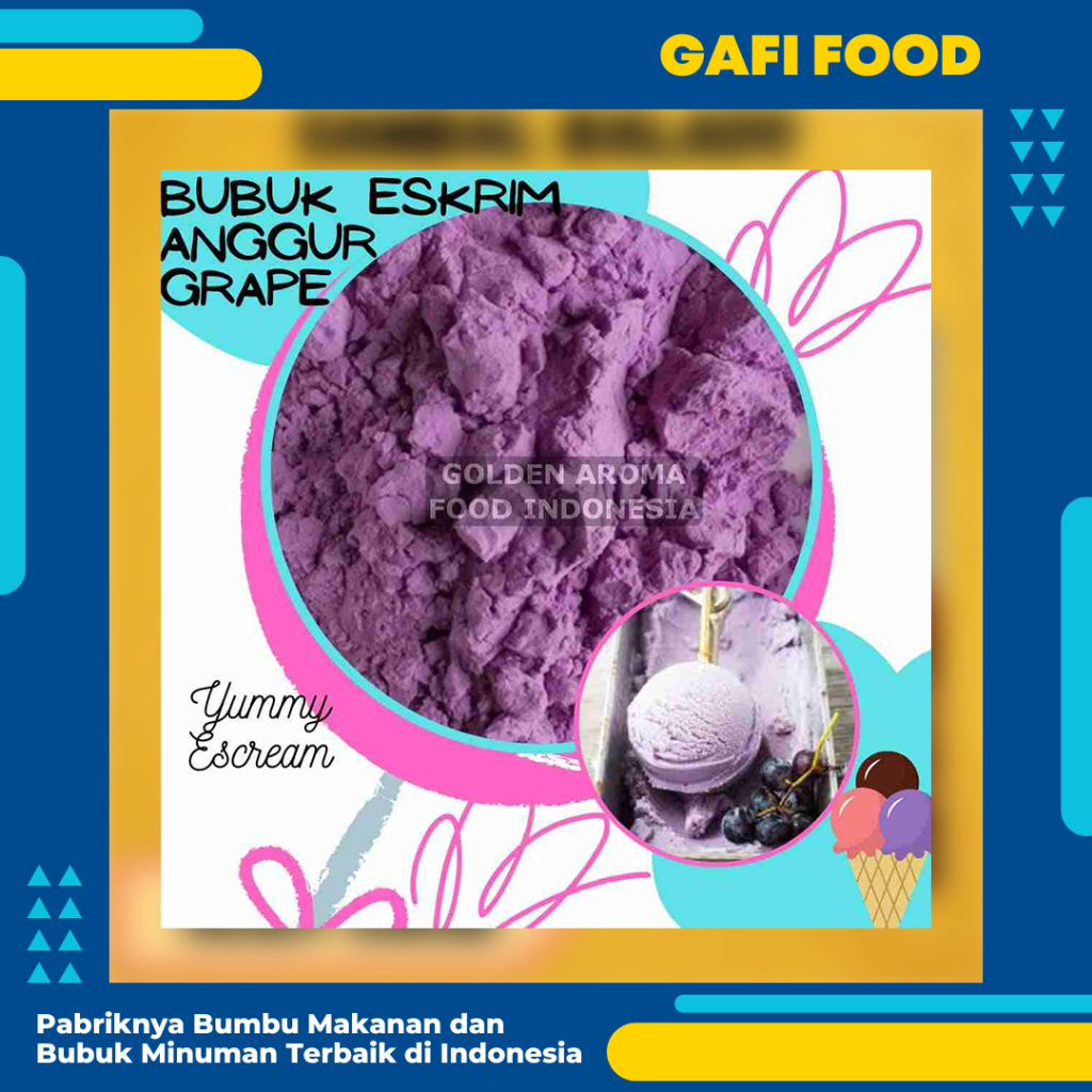 

Bubuk ES CREAM Aneka Rasa Anggur Grape Premix 1kg Ice Cream KWALITAS PREMIUM / SERBUK ES KRIM Powder