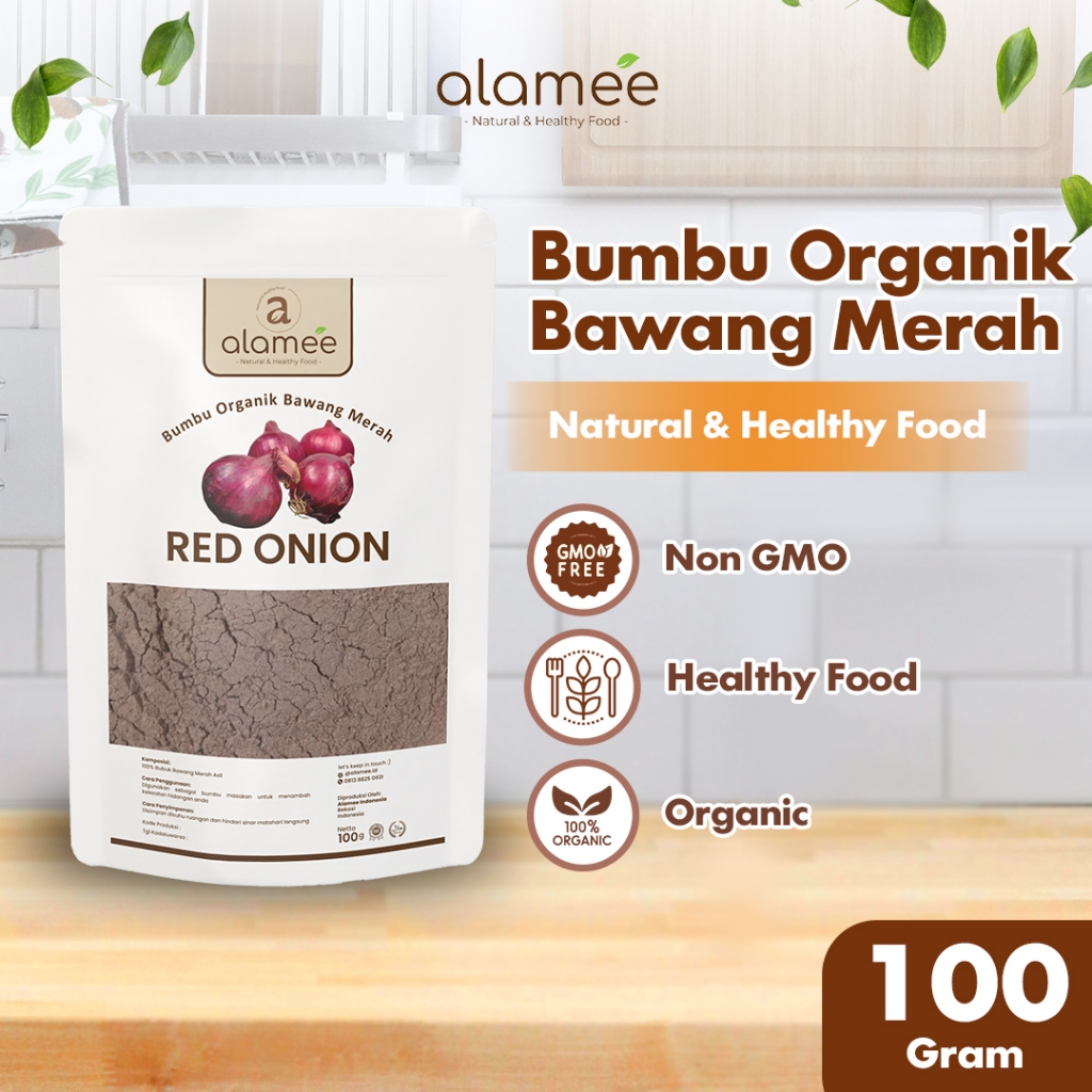 

ALAMEE Bawang Merah Bubuk Red Onion Seasoning Powder Bumbu Dapur Organik Masak Tanpa Campuran 100g