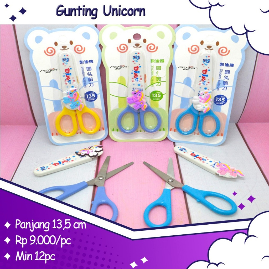 

Gunting DIY Motif Karakter, Gunting Lucu Alat Sekolah Anak, Gunting Kecil Unicorn