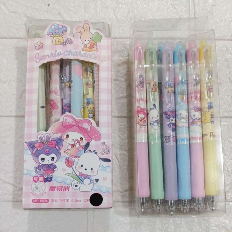 

Pensil/pensil cair sekaligus penghapus motif sanrio isi 12 pcs