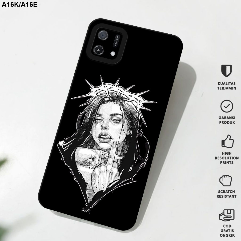 Case Oppo A16K/A16E - Casing Hp Oppo A16K/A16E Motif Black - Softcase Oppo A16K/A16E - Softcase Hp O