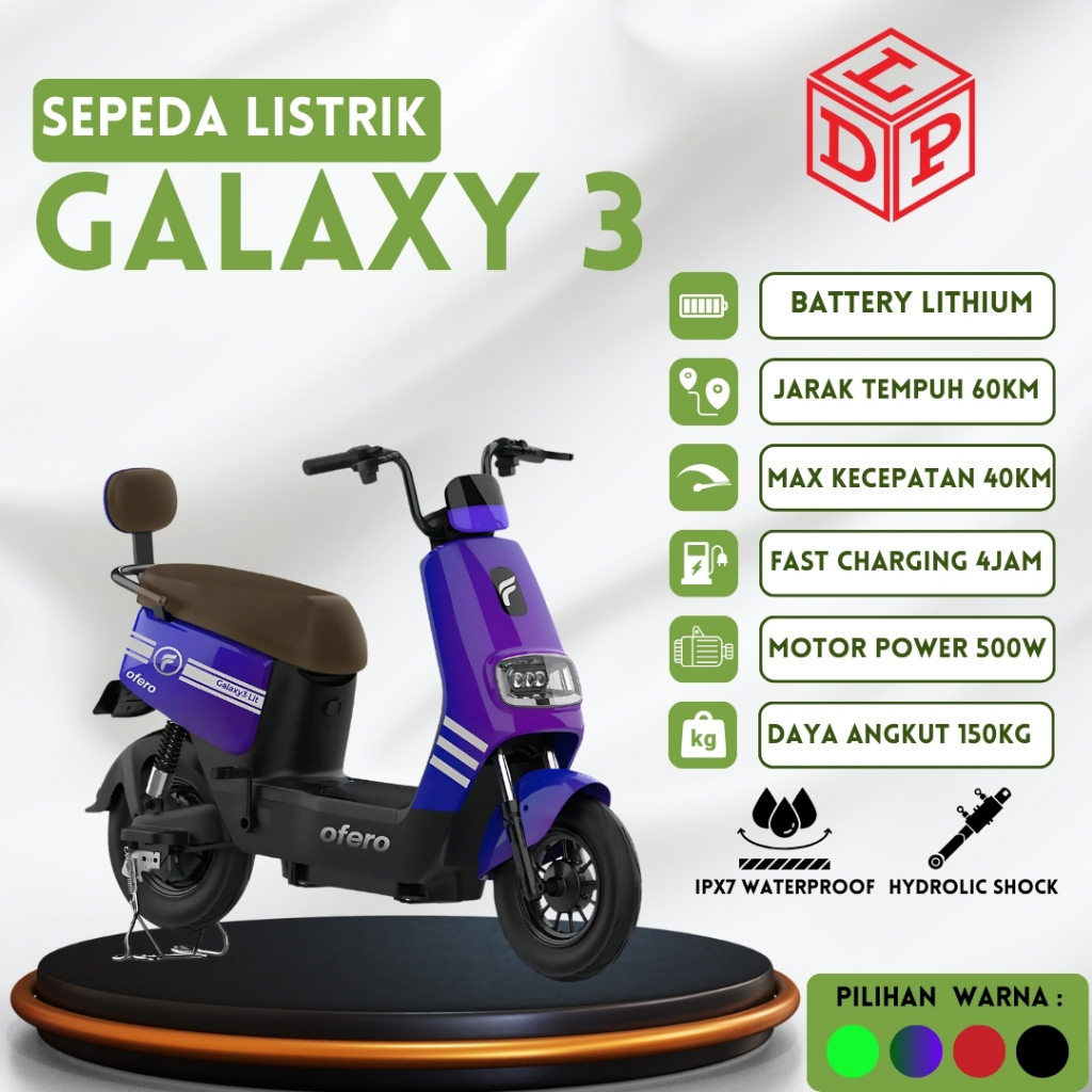 Sepeda Listrik Murah Ofero Galaxy 3 Lithium