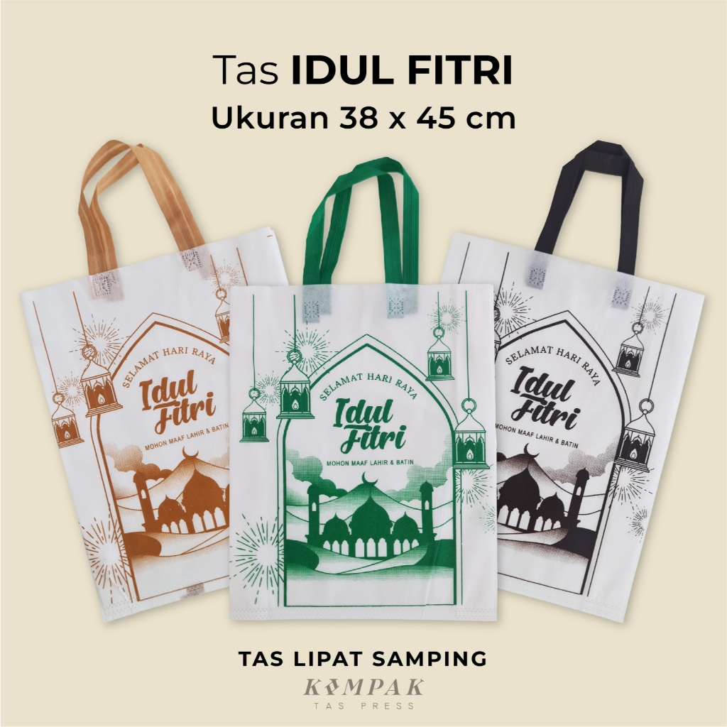 

Tas Idul Fitri Lebaran 38x45 cm Kantong Spunbond Goodie Bag Sablon