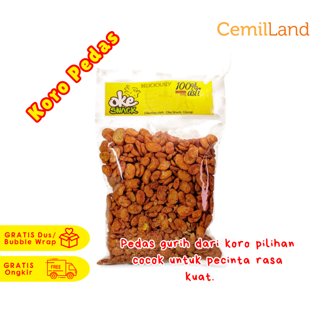 

Kacang Koro Kupas Pedas Balado Oke Snack Cemilan Murah