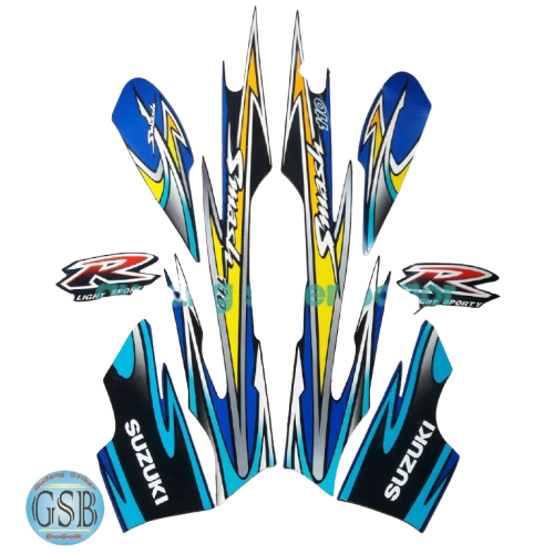 stiker motor smash r110 2004 hitam-biru