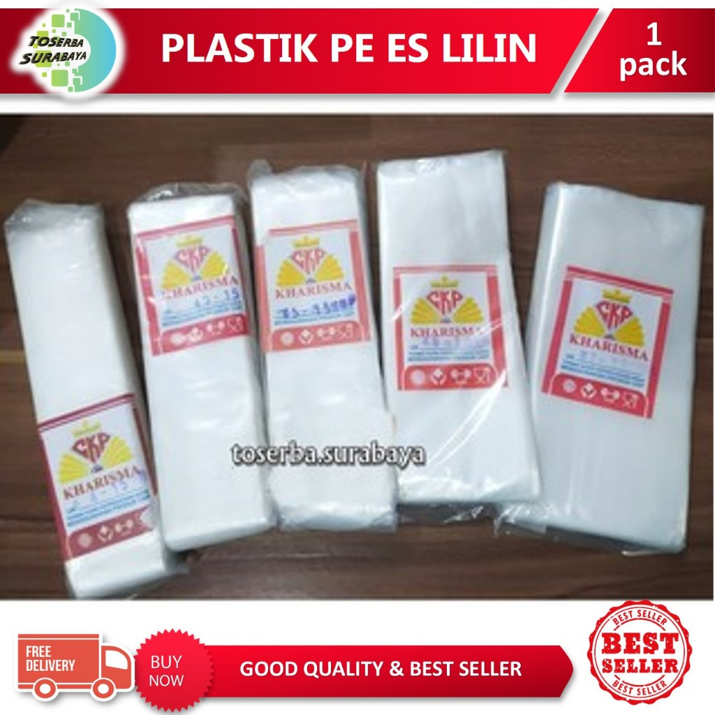 Plastik PE Es Lilin / Es Batu Merk KHARISMA & Merk Tomat Tersedia Berbagai Ukuran