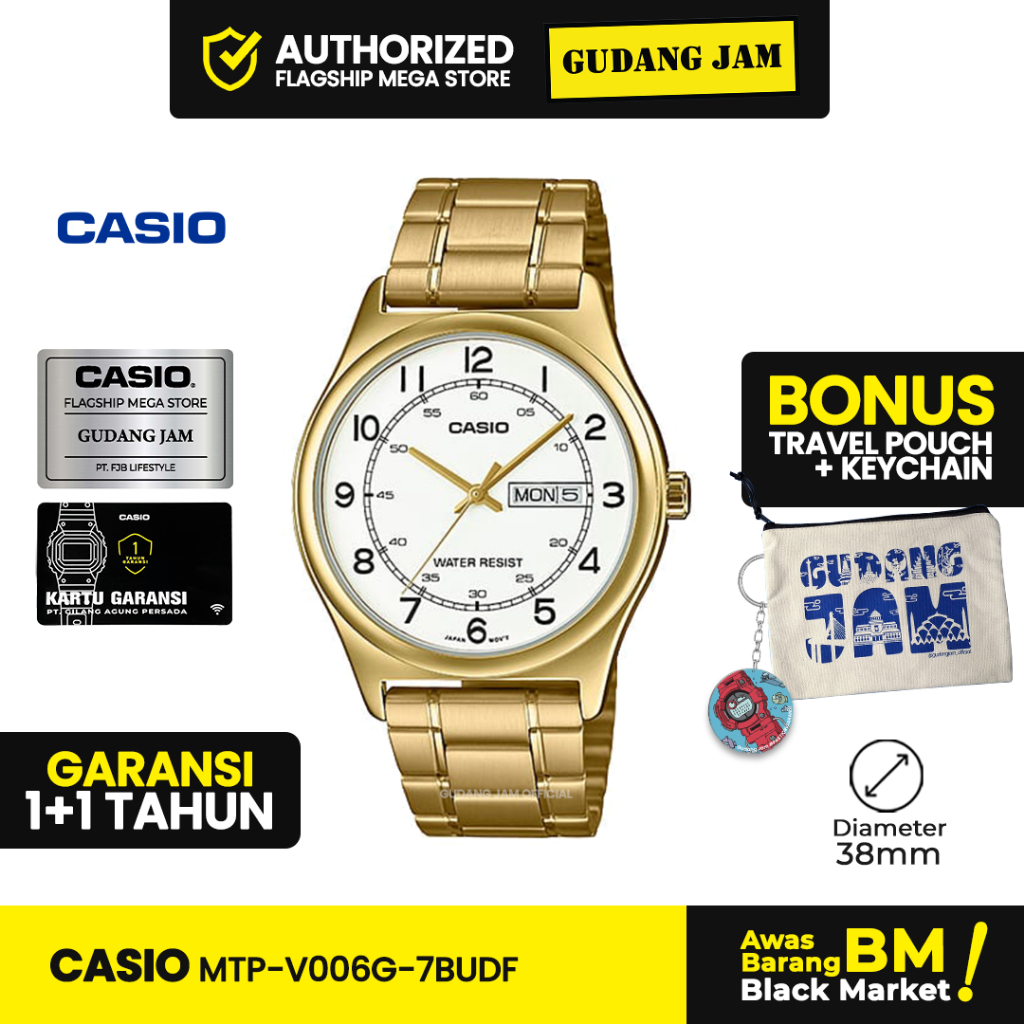 Jam Tangan Casio MTP-V006G-7BUDF MTP-V006G MTP-V006 MTPV006G MTP V006G SLF