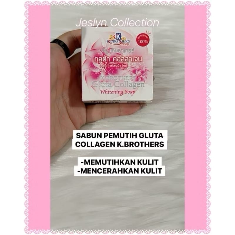 K.BROTHERS GLUTA COLLAGEN WHITENING SOAP SABUN PEMUTIH MADE IN THAILAND ORIGINAL 100% ( PINK )