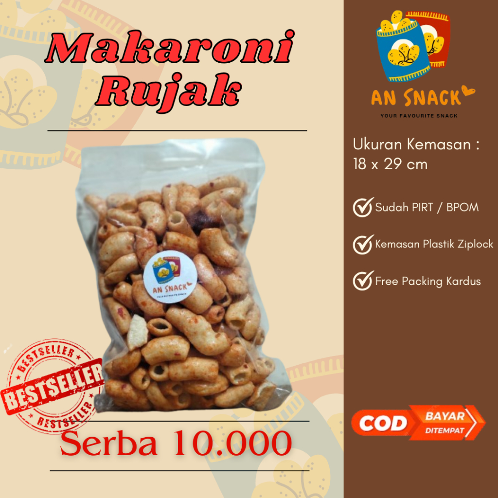 

AN SNACK - SNACK SERBA 10.000 - MAKARONI RUJAK - STICK BALADO - KRIPIK KACA - SEB;AK MIX - RAFAEL