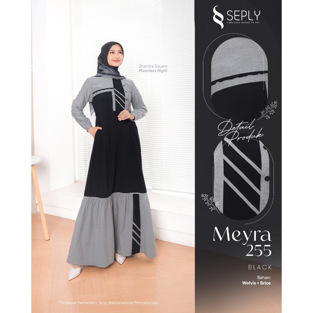 GAMIS POLOS DAILY HITAM // GAMIS SEPLY MEYRA 255 BLACK // GAMIS REMAJA