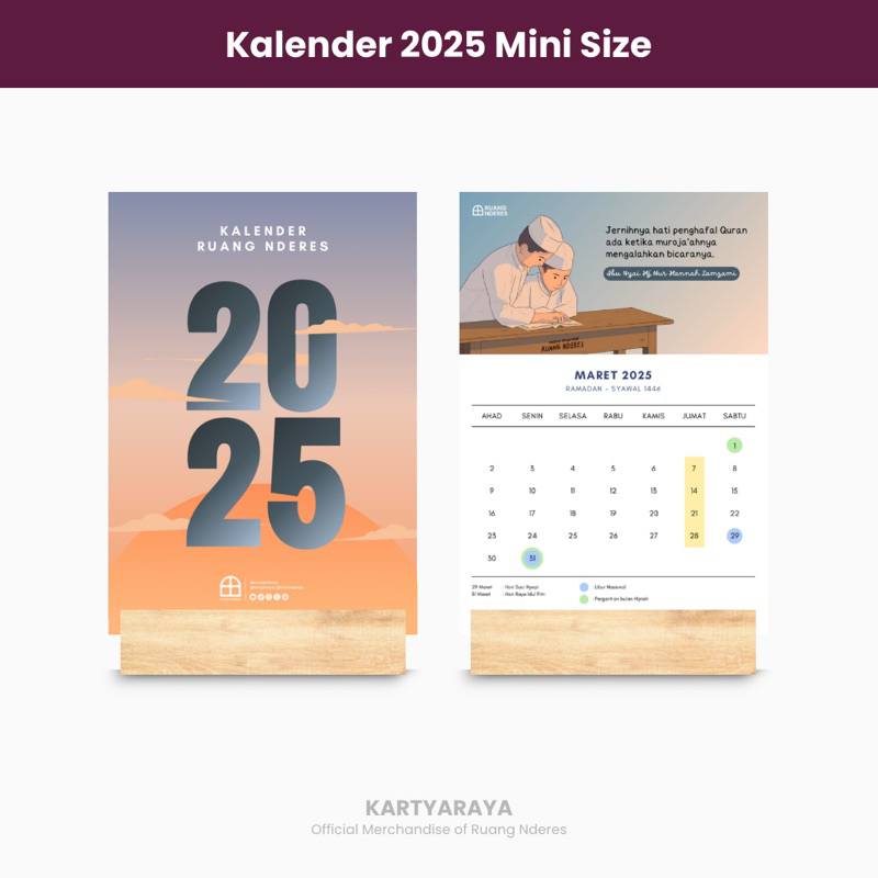 

Kalender 2025 Ruang Nderes | Mini Size | Dawuh Motivasi
