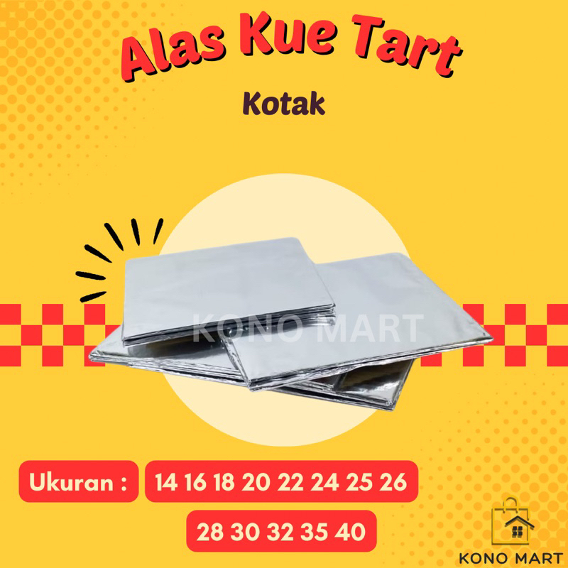 Alas Tart Kue Kotak Persegi Bulat Silver Laminasi Foil / Alas Kue Tart Murah uk 14 16 18 20 22 24 25