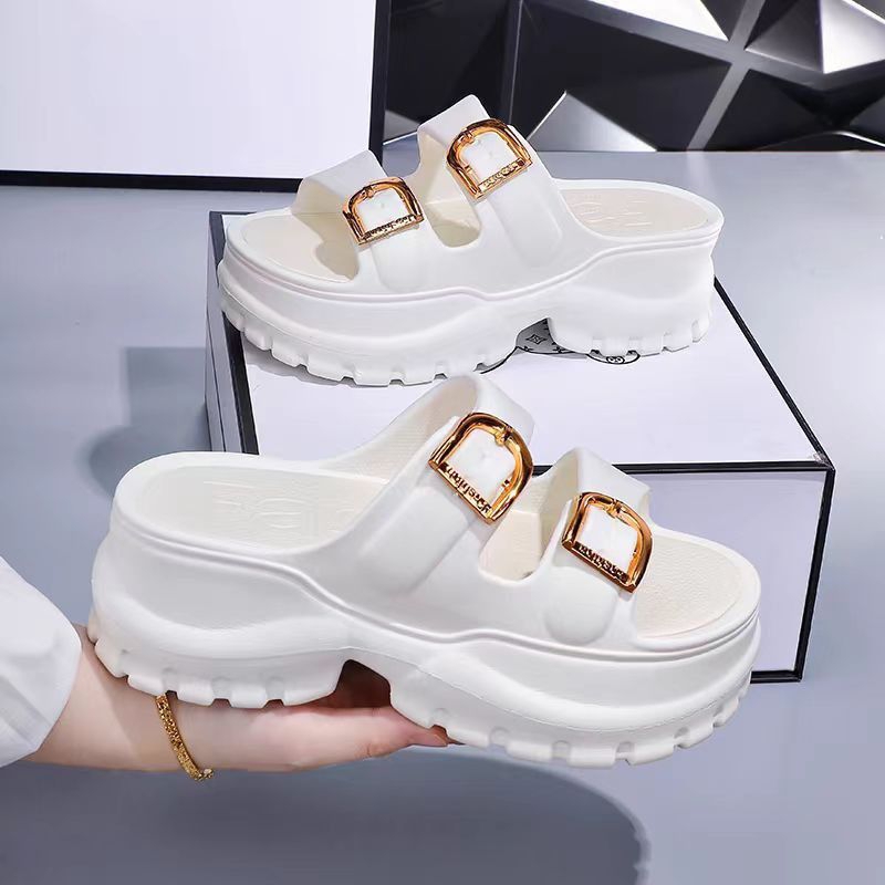 20-41 sandal selop wedges anak dewasa perempuan Korea tebal tinggi 7cm wanita terbaru model