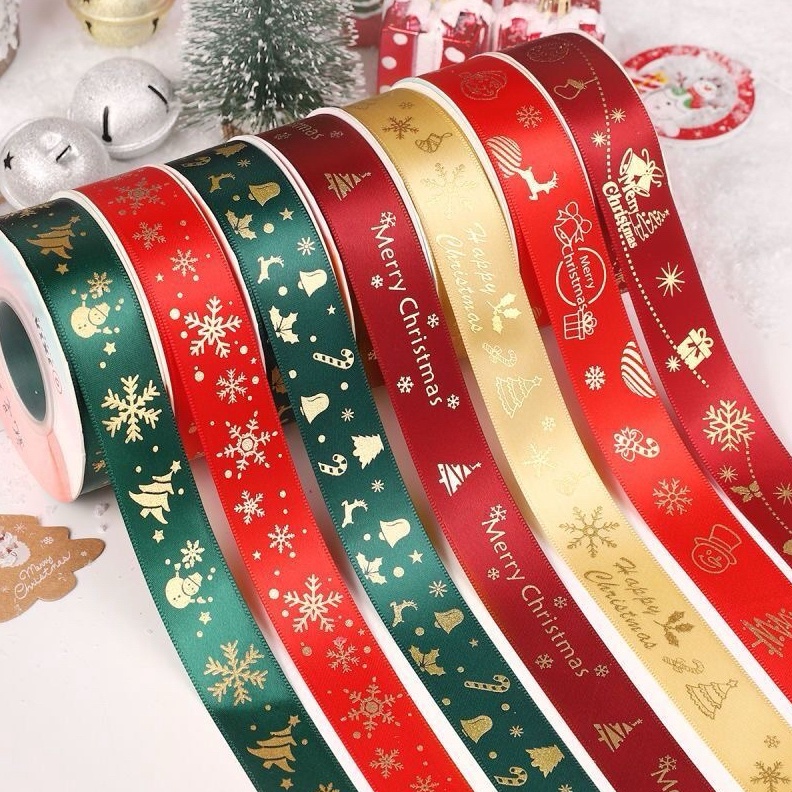 

Hemat 1 Pita Satin Natal 25cm 1 inch Christmas Dekorasi Hiasan Hampers Tali Parcel Ribbon