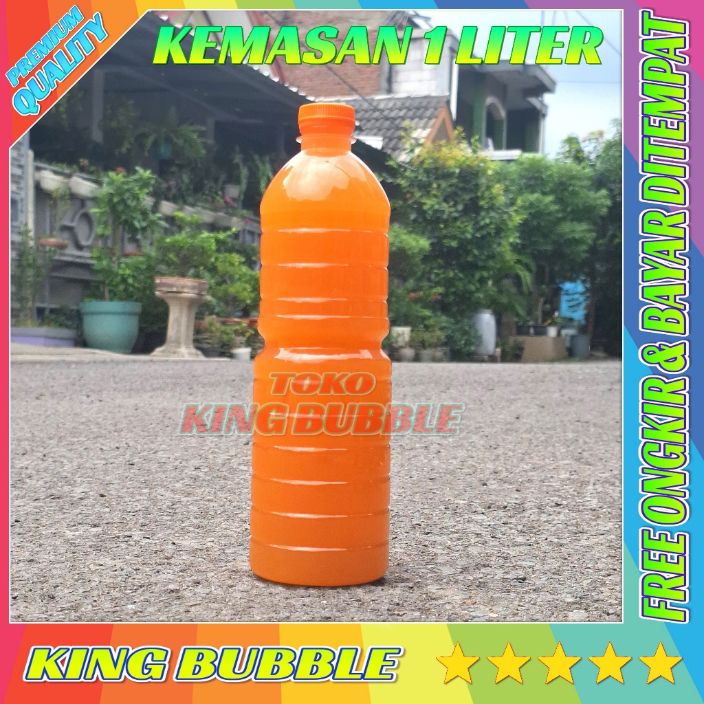 Mainan anak balon gelembung sabun super besar orange 1 liter