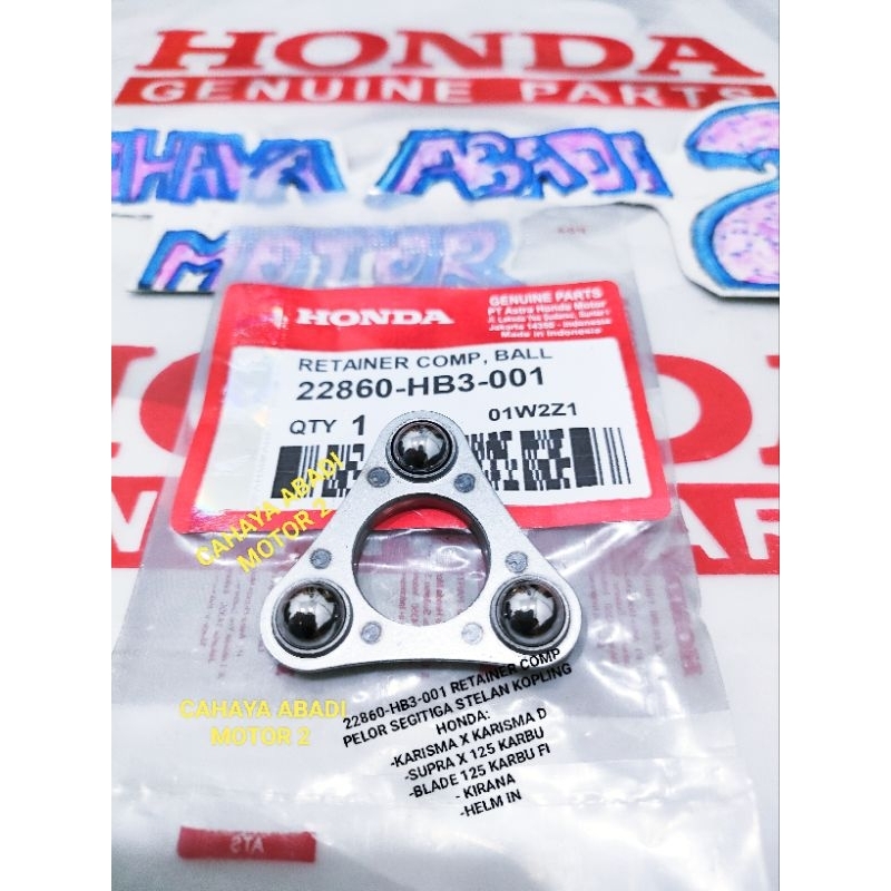 RETAINER COMP BALL PELOR SEGITIGA STELAN KOPLING 22860-HB3-001 ASLI HONDA KARISMA SUPRA X 125 KIRANA