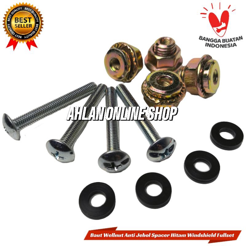 Wellnut Baut Mur Windshield Visor Anti Jebol Variasi Aksesoris Motor Yamaha Vixion Honda Cb150x