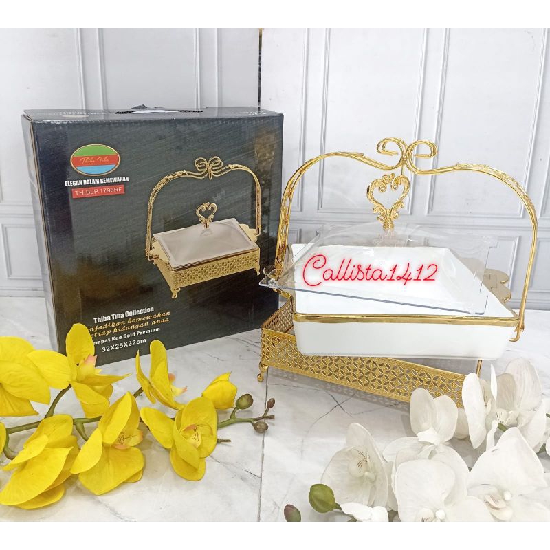 Wadah Kue Brownies Sultan Keramik Marble Thiba-tiba