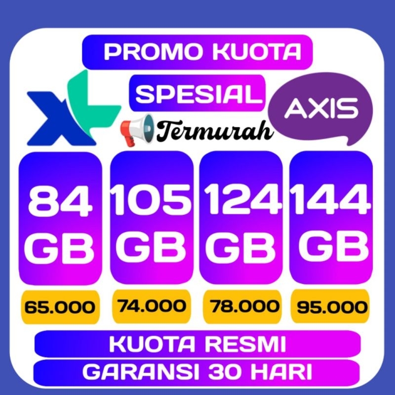 PROMO TERMURAH PAKET DATA XL - KUOTA AXIS FULL KUOTA UTAMA 24 JAM RESMI BERGARANSI