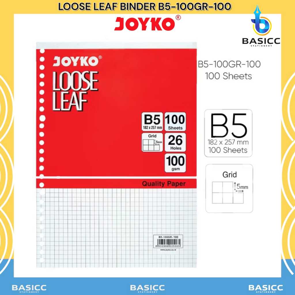 

Joyko Loose Leaf 100 Lembar Kertas File Binder Kotak B5-100GR-100