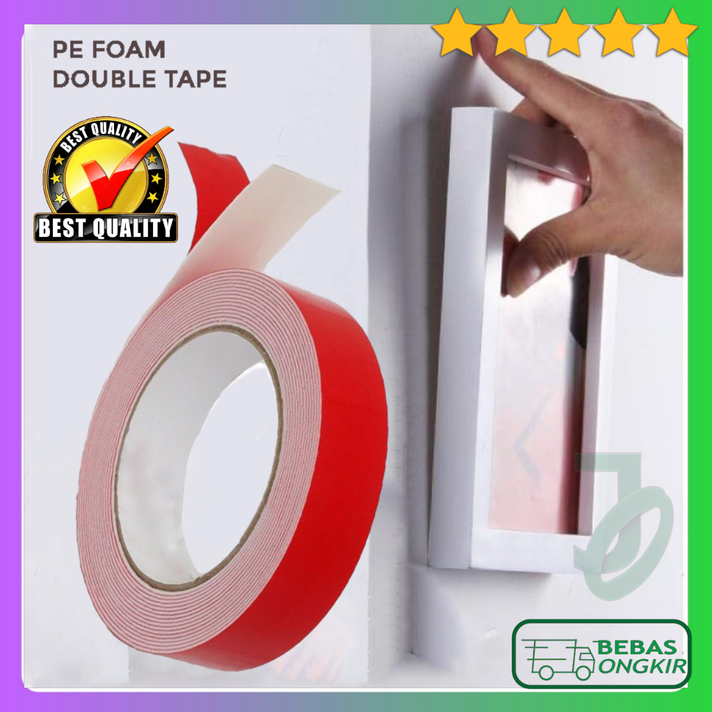 

Lakban Double Tape 10mm 10 Meter Foam Strong Adhesive Shock Proof NAIKOS NK01