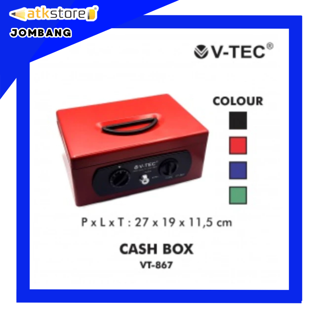 VTEC Cash Box VT 867 Tempat Simpan Uang Brankas Mini VTEC Cash Box Kecil Deposit Box - ATJ