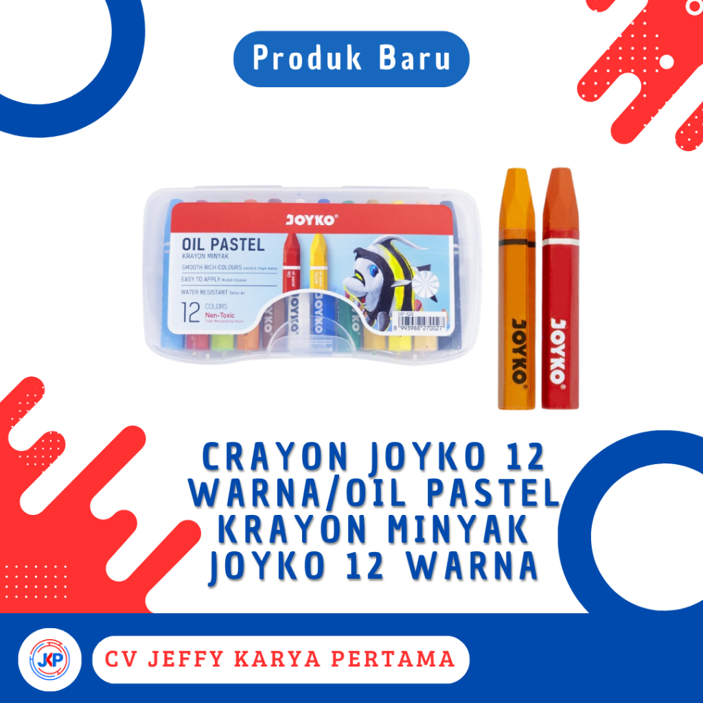 

Crayon Joyko 12 Warna/Oil Pastel Krayon Minyak Joyko 12 Warna