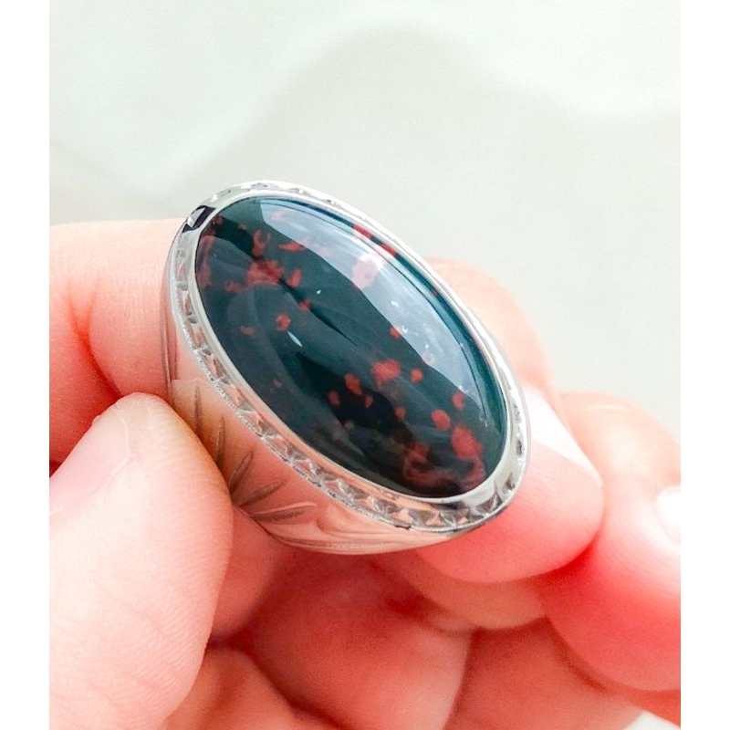 Natural Blood Stone NOGOSUI KLASIK lawasan bukan bacan safir ruby giok opal zambrut