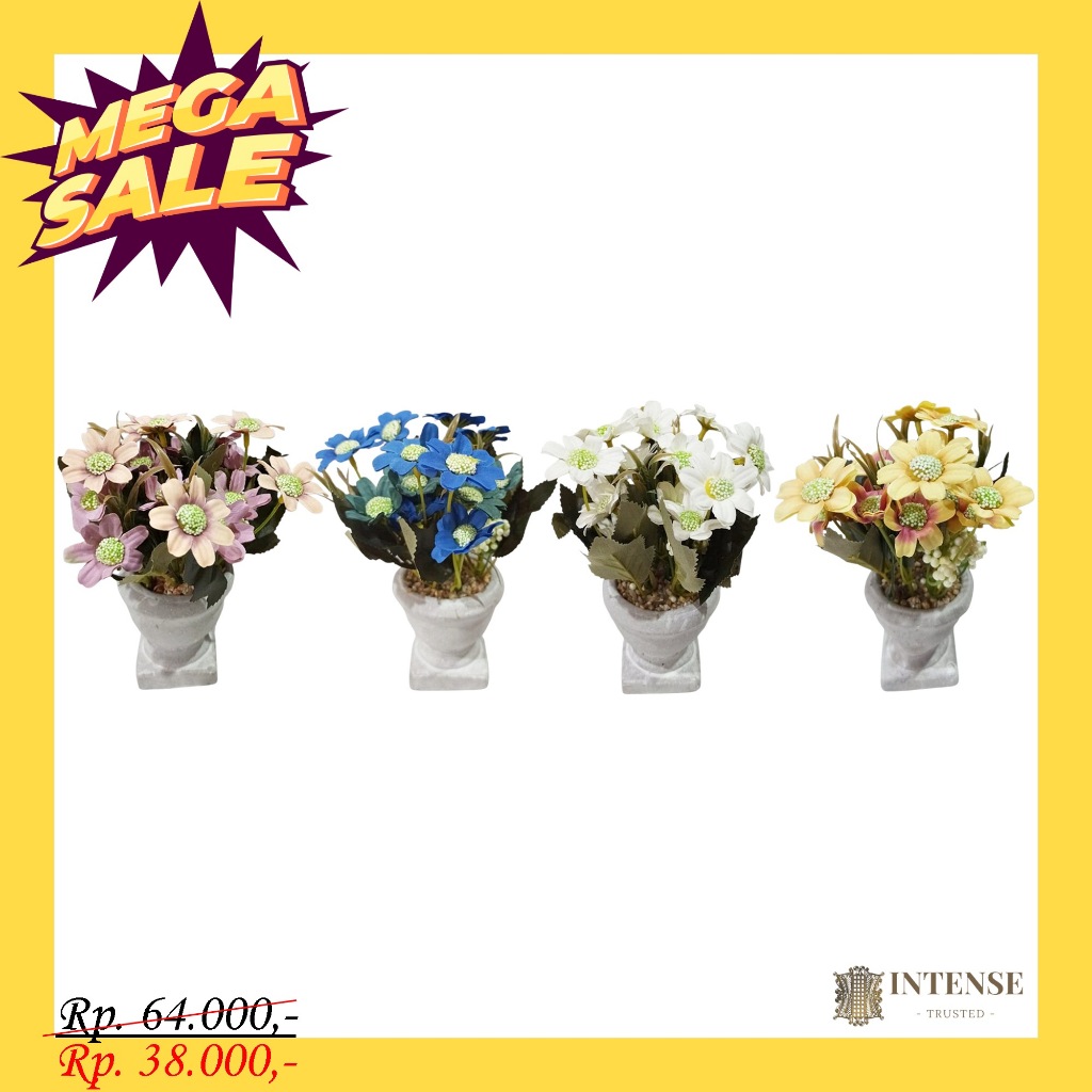 PAJANGAN BUNGA ARTIFISIAL POT SEMEN BATU 61 (800229026)