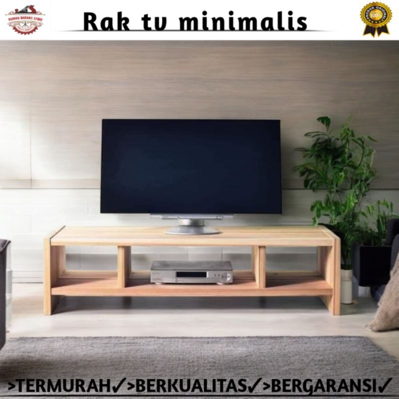 Rak TV minimalis aesthetic rak kayu tempat bunga Rak susun meja tv rak kayu mahoni modern aesthetic
