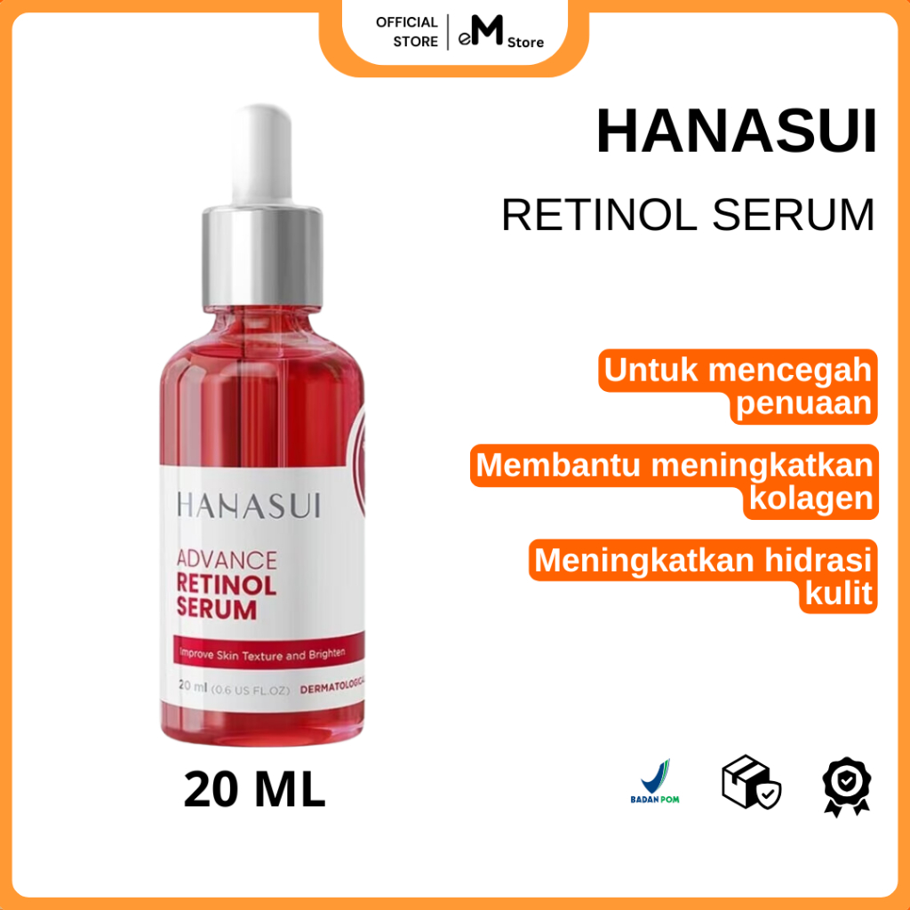 HANASUI - ADVANCE RETINOL SERUM 20ML | Serum Wajah Semua Jenis Kulit Memudarkan Flek Hitam