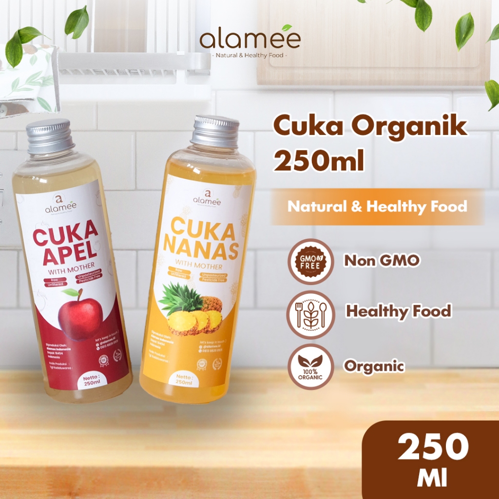 

ALAMEE Cuka Apel Nanas Vinegar With Mother Premium Organik Pine Apple Cider Vinegar 250ml