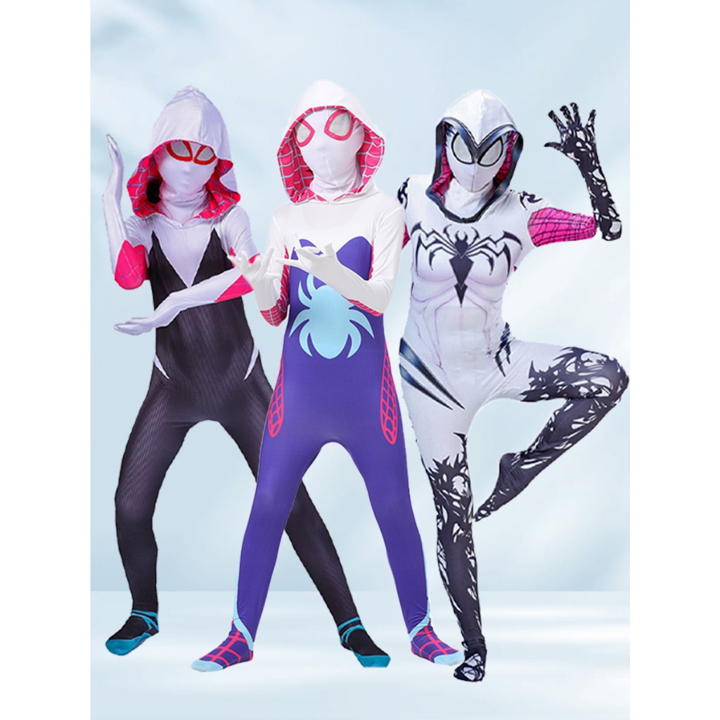Adult Spider Gwen Costume Christmas Gwen Stacy Cosplay Superhero Bodysuit Girls Jumpsuits Halloween 