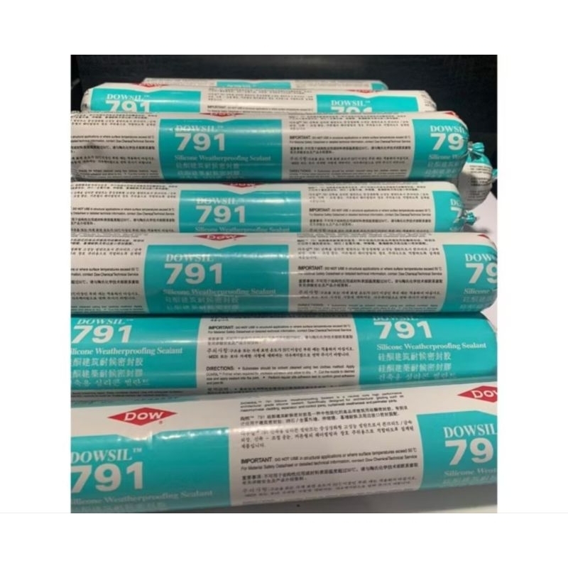 Dowsil 795 791 Black Gray Silicone Sealent Kaca 500ml 600ml Lem Kaca Sausage Weatherseal Sealant Sil