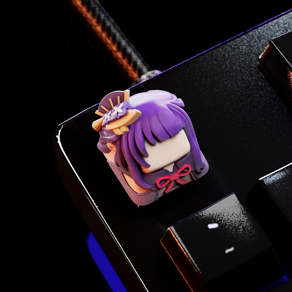 Raiden Shogun Genshin Impact Artisan Keycap OEM Profile For Cherry MX Compatible Switch Gateron Oute