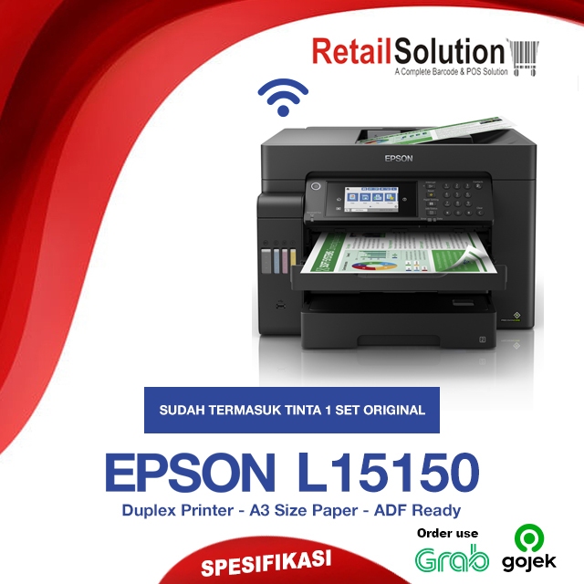 Printer Wireless AIO - Epson L15150 A3 WiFi ADF Scanner DUPLEX FAX