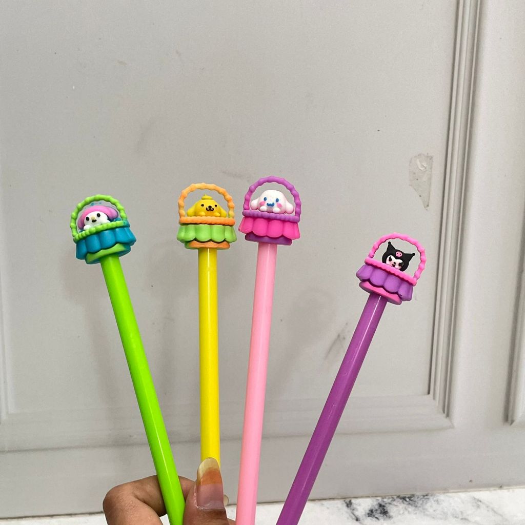 

Pulpen Gel Keranjang Sanrio PGK 1546 0.5 mm - bolpoint karet unik aesthetic kartun cinamorol melody kuromi purin viral tiktok 1 pack alat tulis lucu sovenir
