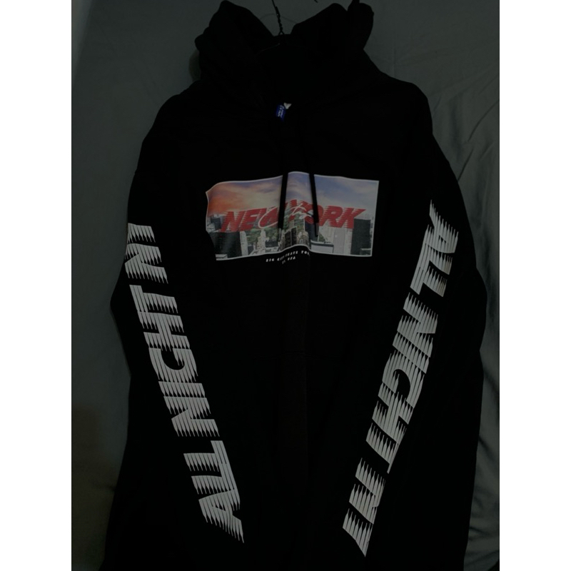 Hoodie H&M divided NewYork Hitam