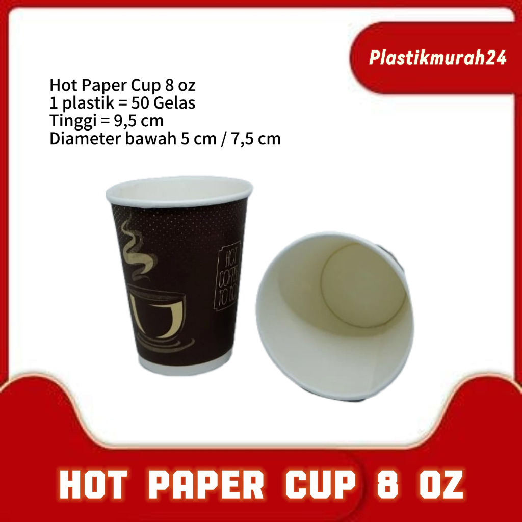 Gelas kertas / Hot Paper Cup 8 oz / paper cup / Paper cup 8 oz