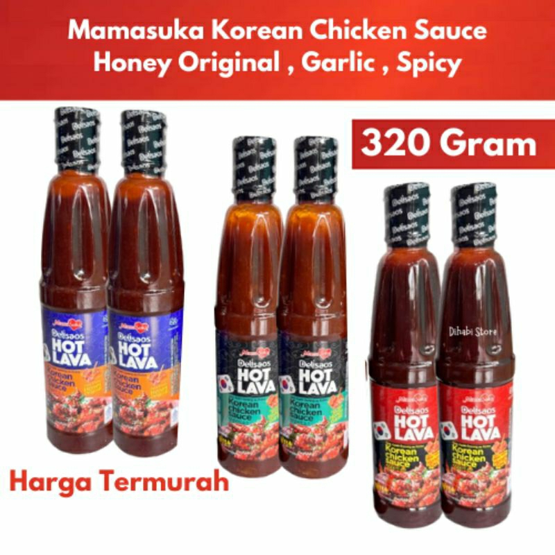 

Mama Suka Korean Chicken Sauce Honey Original , Garlic , Spicy Saos Botol Delisaos Mamasuka