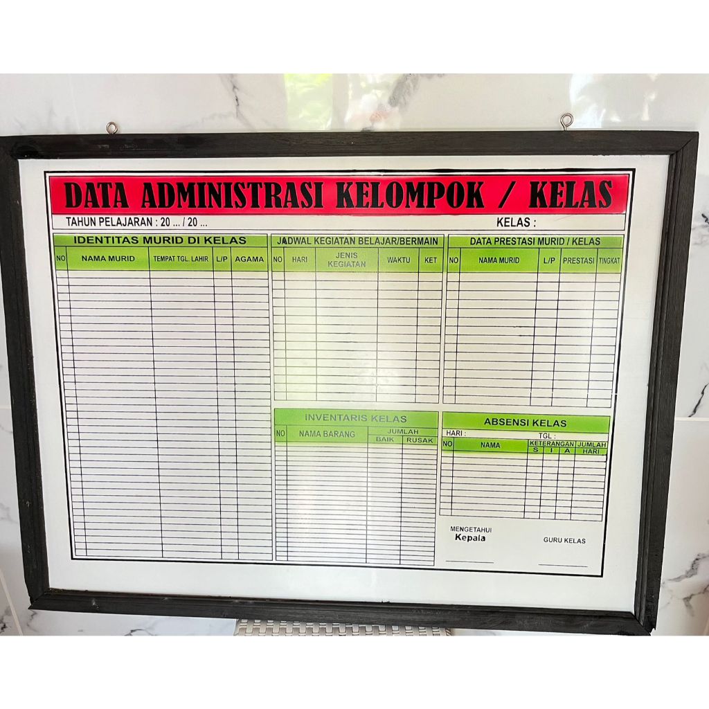 

Papan Data Administrasi Kelas / Sekolah