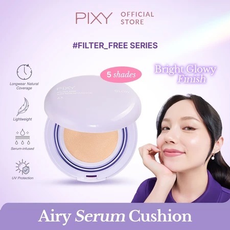 PIXY #Filter_Free Airy Serum Cushion Glow Foundation Alas Bedak Glow Cushion Pixy