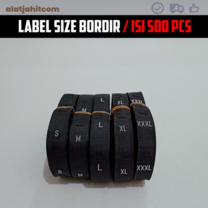 Label Size Bordir/Ukuran Baju/Label Baju 1 Roll