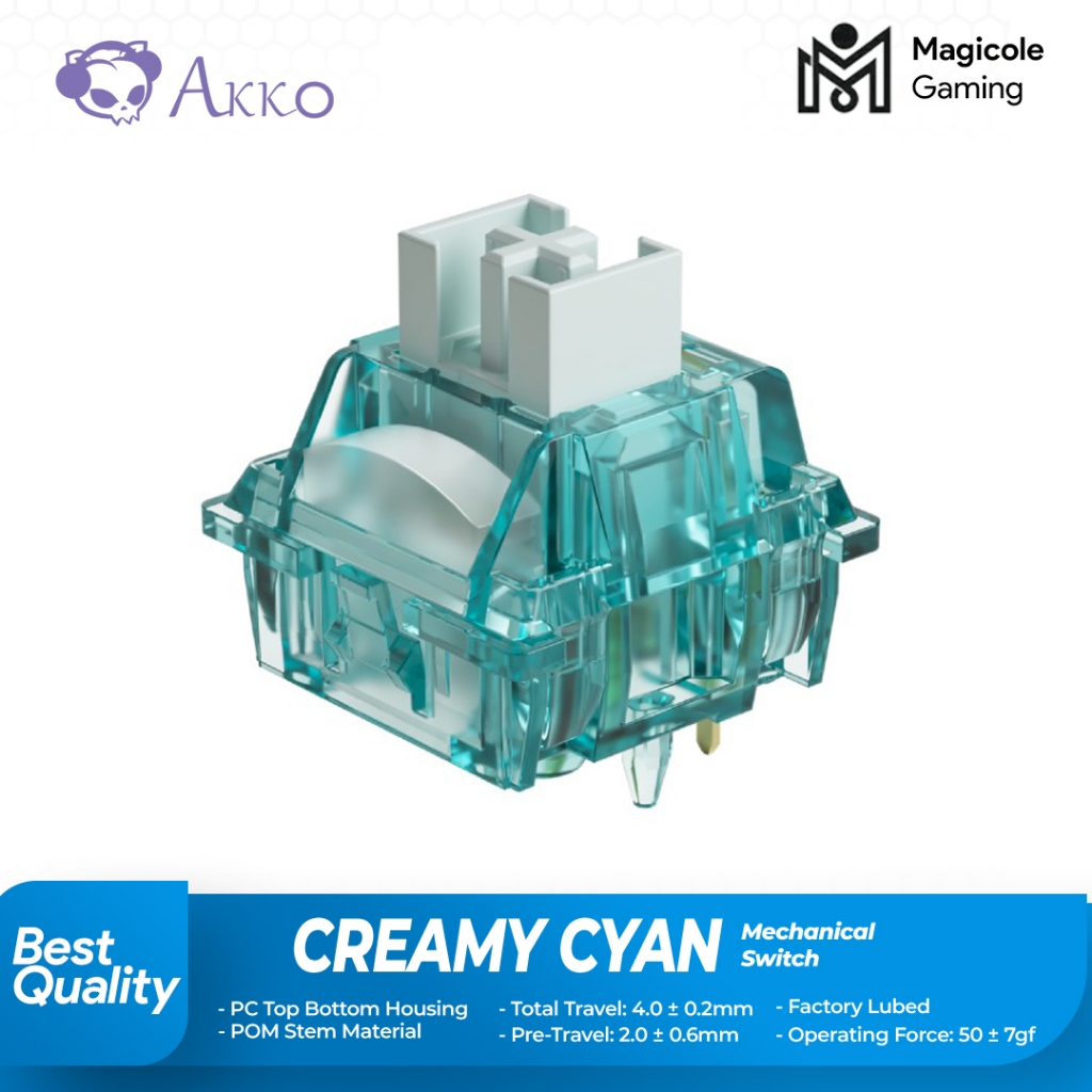 Akko Creamy Cyan Clicky Switch - Switch Keyboard