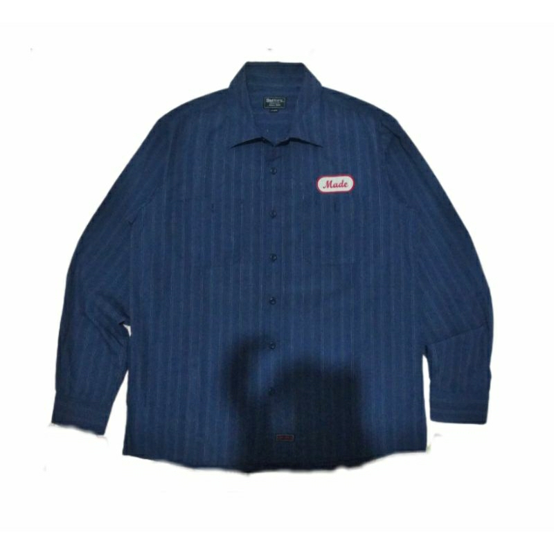 Workshirt Vintage Stripe Boardir Blue Lengan panjang Pria