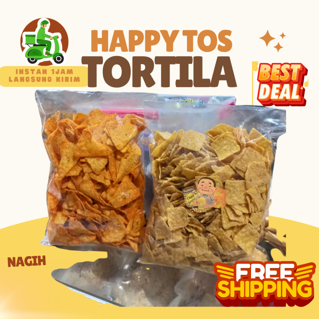 

[KILOAN 1/4KG] - HAPPY TOS 300 GR - TORTILA CHIPS 250GR