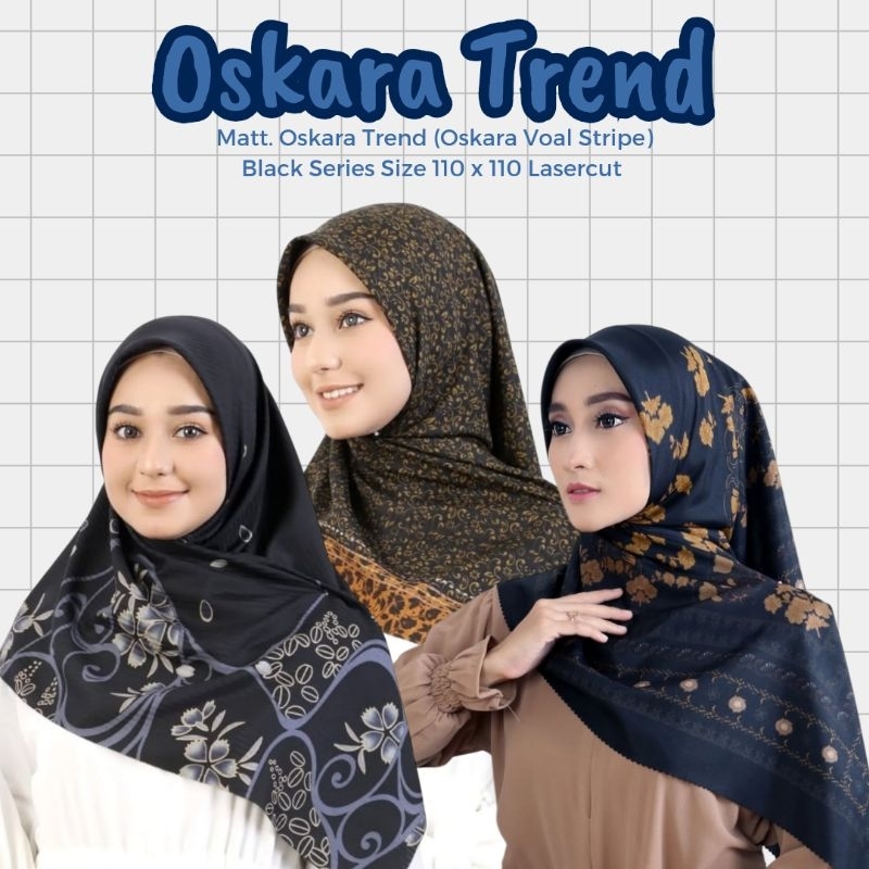 Segiempat Motif Oskara by Azara / Oskara Trend Motif Hitam Series Lasercut